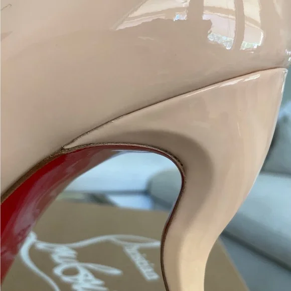 Authentic Christian Louboutin Pigalle Plato nude patent heel, size 39.5 - Picture 9 of 12